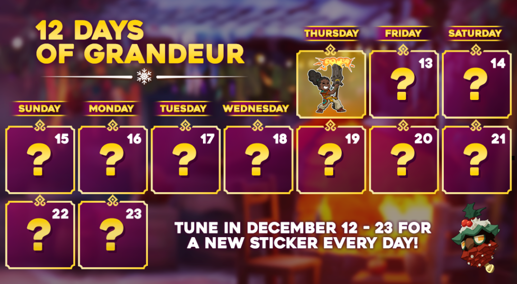 Festive calendar depicting question marks for daily surprises