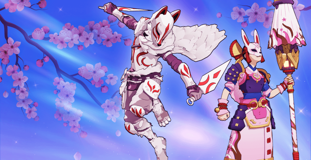 posing warriors in japanese holiday themed armor
